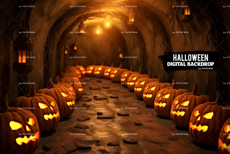 Creepy Jack‑O‑Lantern Halloween Backdrop