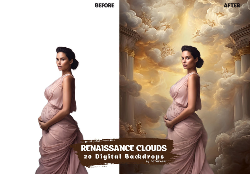 20 Renaissance Clouds Digital Backdrop Sky Maternity Background Photography Digital Background Overlay Photoshop Maternity Backdrop Сlouds