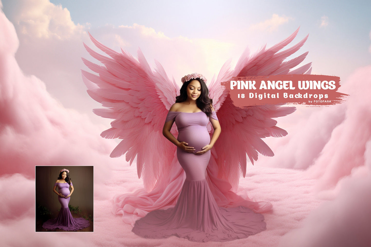 Angel Wings Digital Backgrounds Maternity Backdrop Overlays Studio Backdrops Photoshop Maternity Fine Art Textures Photoshop Pink Wings