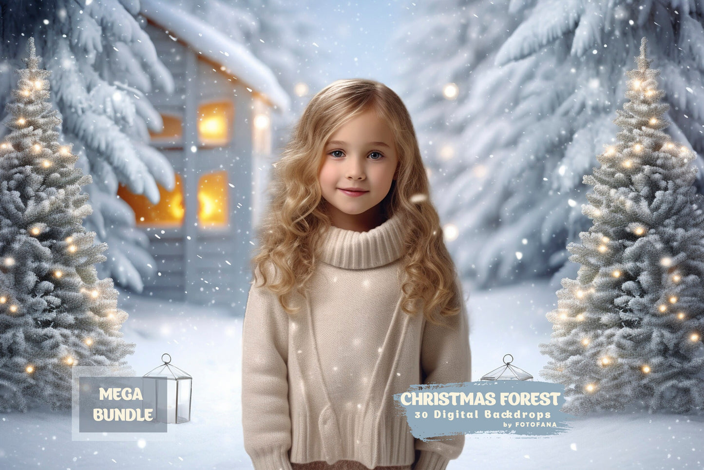 30 Christmas Forest Backdrop Winter Backdrop Christmas Snow Magic Forest Digital Background Overlay Christmas Studio Backdrop Photography