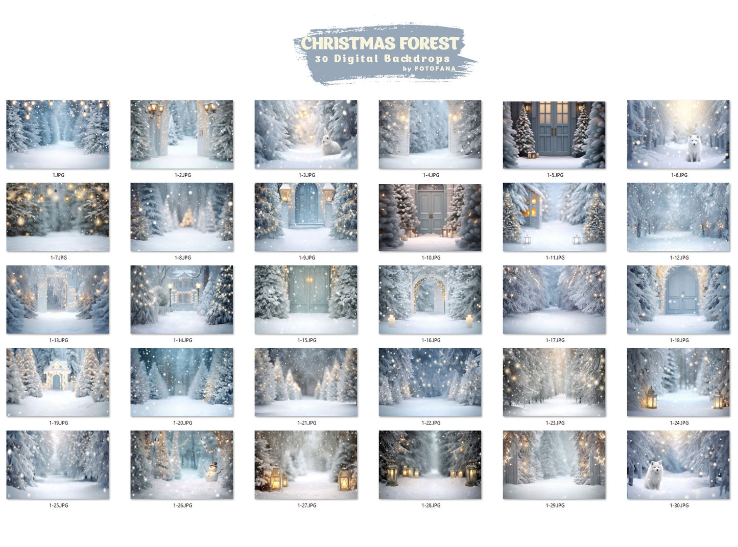 30 Christmas Forest Backdrop Winter Backdrop Christmas Snow Magic Forest Digital Background Overlay Christmas Studio Backdrop Photography