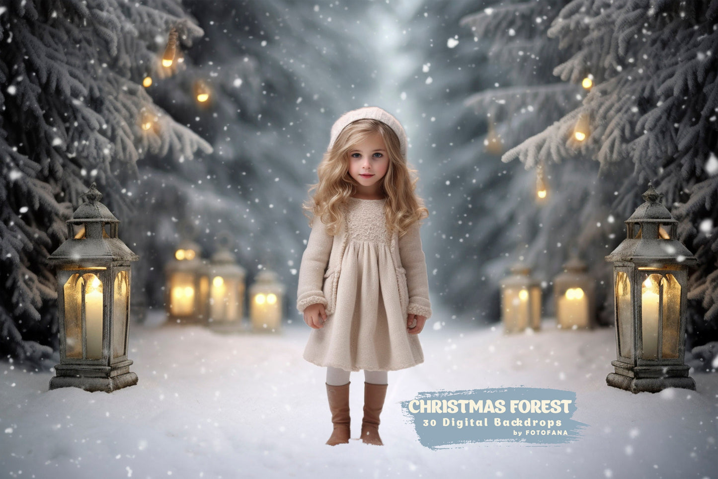 30 Christmas Forest Backdrop Winter Backdrop Christmas Snow Magic Forest Digital Background Overlay Christmas Studio Backdrop Photography