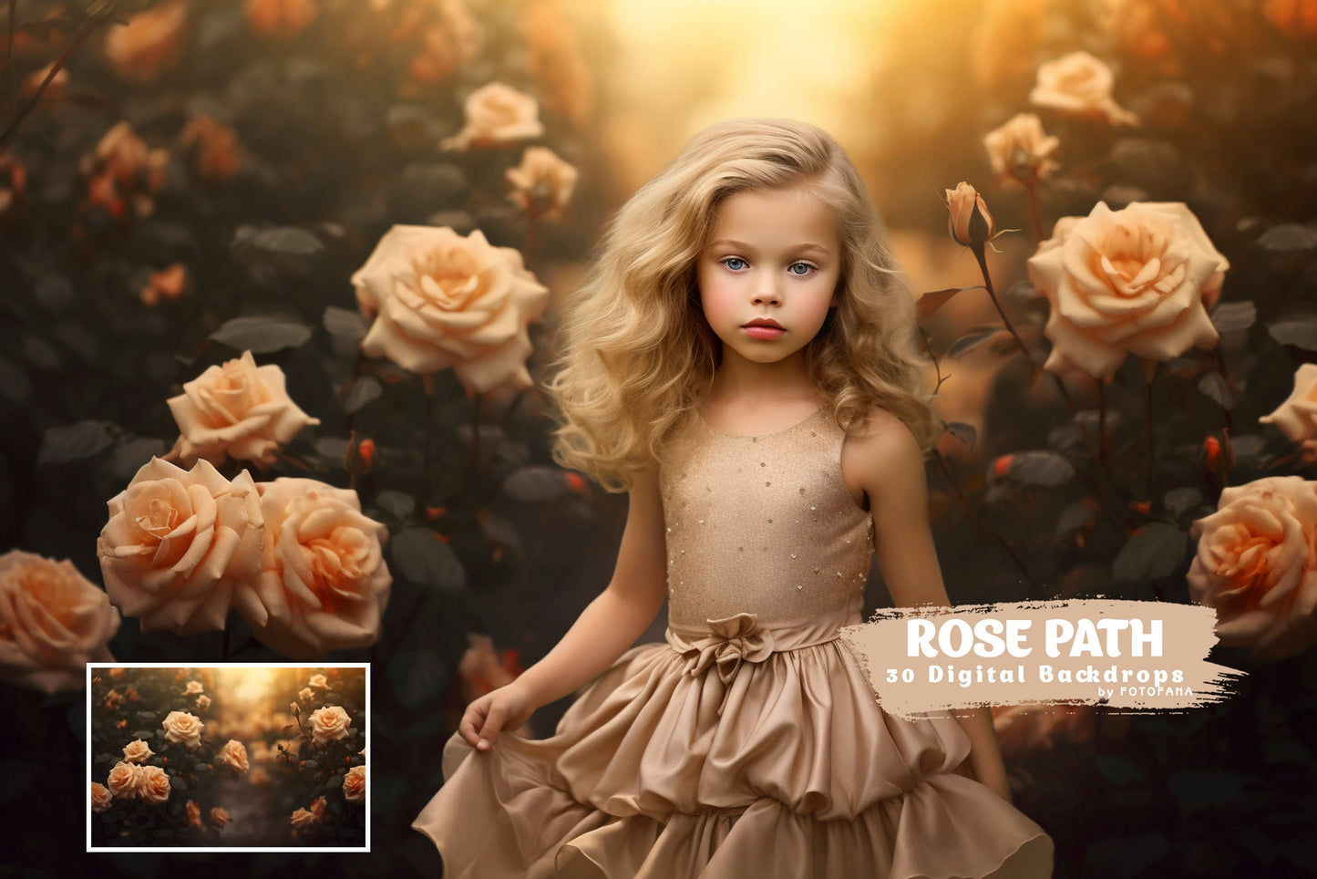 Rose Path Digital Backdrop Maternity Digital Backdrop Flower Garden Backdrop Summer Portait Overlay Fine Art Textures Photoshop Overlay