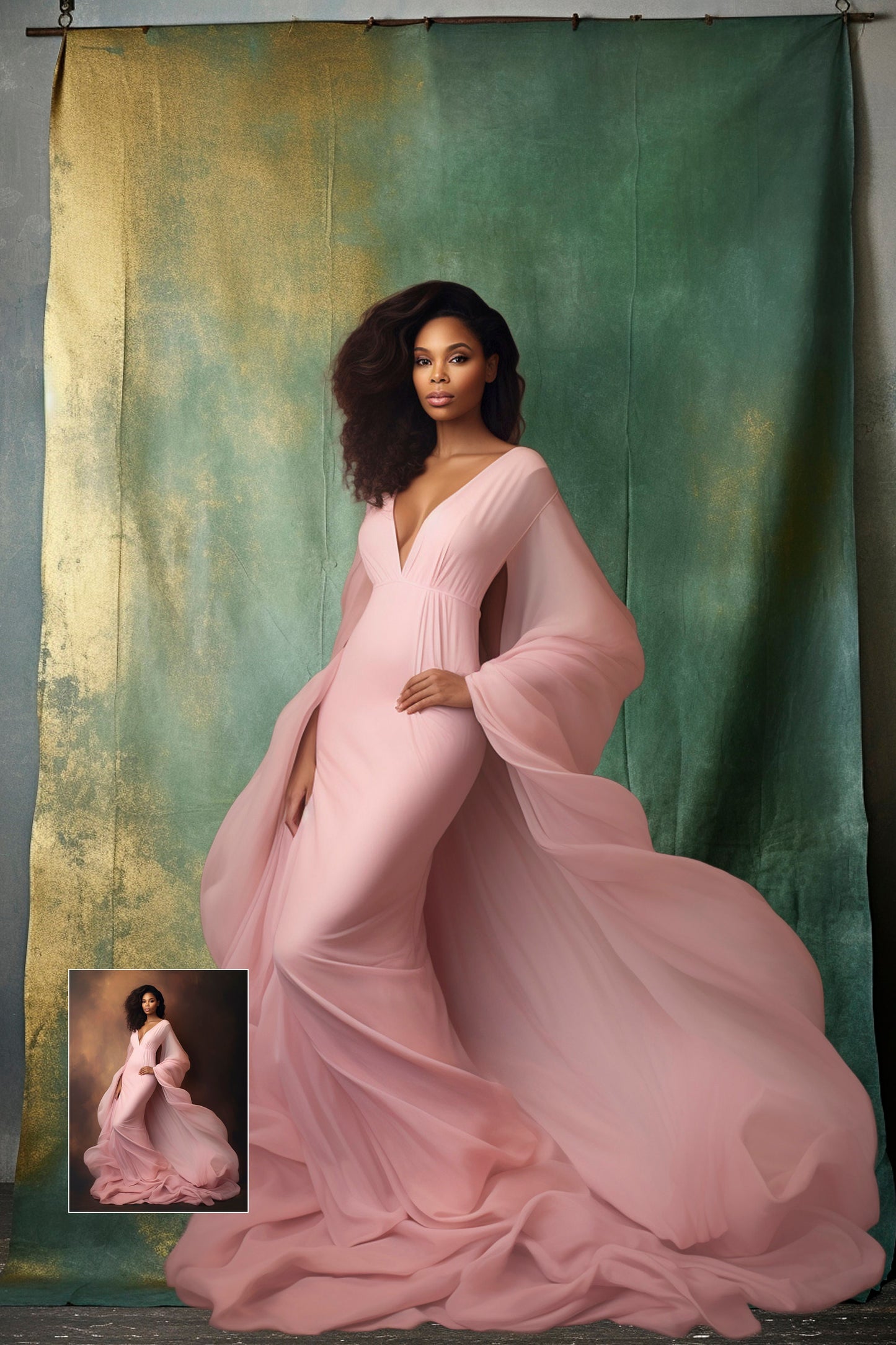 40 Fine Art Hand Painted Canvas Digital Backdrops, Photography Digital Backgrounds, Green Maternity Backdrops, Photoshop Textures Overlays