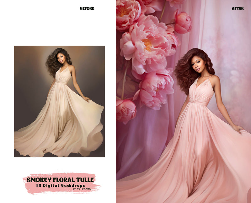 Smokey Floral Tulle Digital Backdrops Maternity Backdrop Overlay Photoshop Textures Overlays Photography Digital Backdrops For Photography