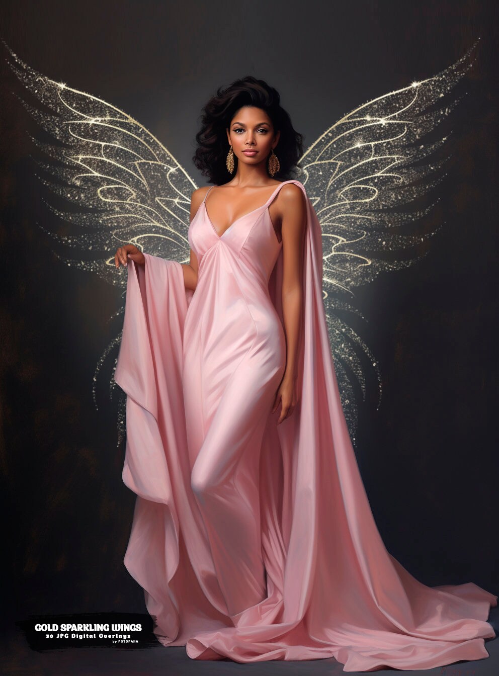 30 Gold Glitter Wings Fairy Wings Digital Backdrop Maternity Backdrop Overlays Studio Backdrop Photoshop Maternity Fine Art Textures Overlay