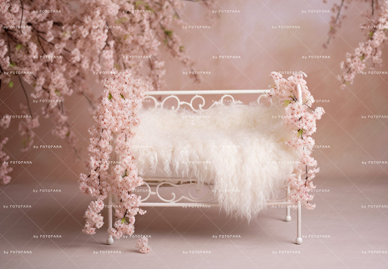 Newborn Digital Bed Background Newborn Baby Girl Digital Backdrop Floral Newborn Backdrop Blossoms Digital Spring Newborn Princess Bed Jpg