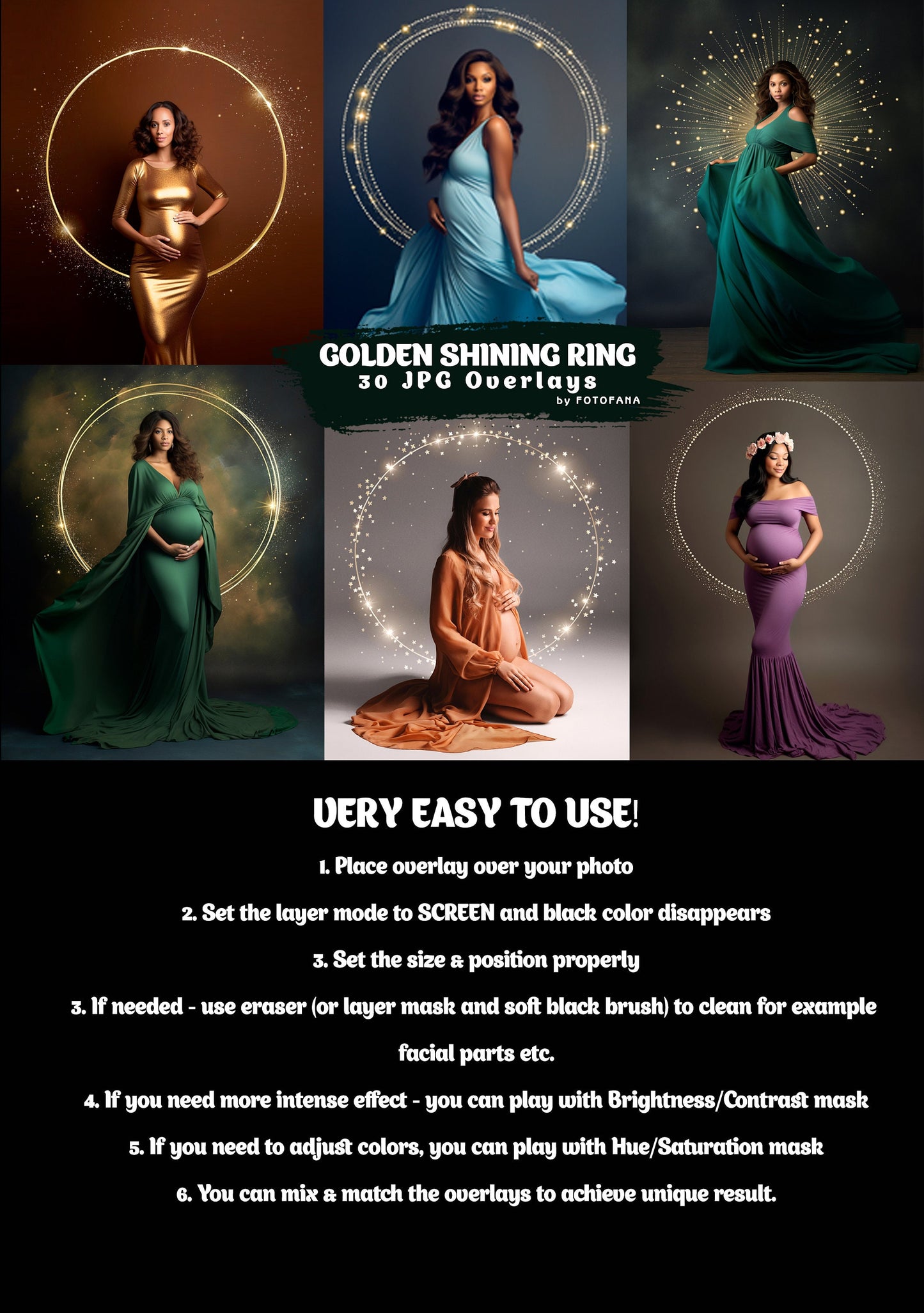 30 Shining Ring Maternity Overlays Gold Maternity Rings Circle Overlays Light Maternity Light Ring Circles Ring Light Maternity Backdrop JPG