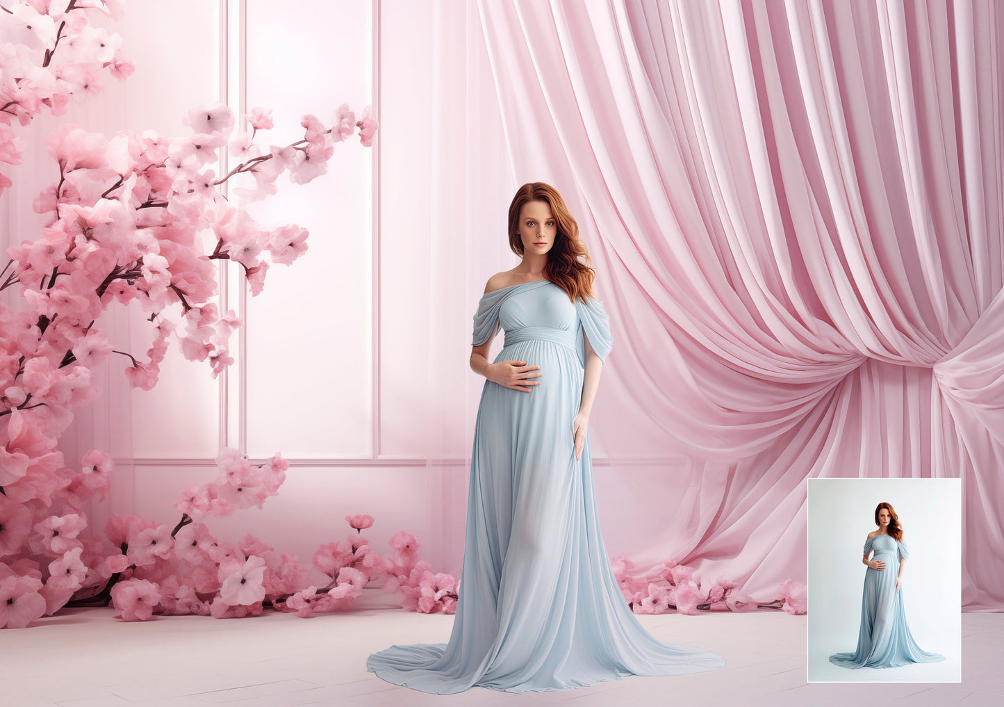 12 Pink Flower Dream Floral Digital Backdrop Maternity Overlays Silk Digital Backdrops Photoshop Digital Backdrop Overlays Fabric Backdrop