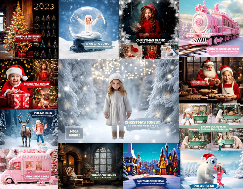 Christmas Digital Backdrops Bundle