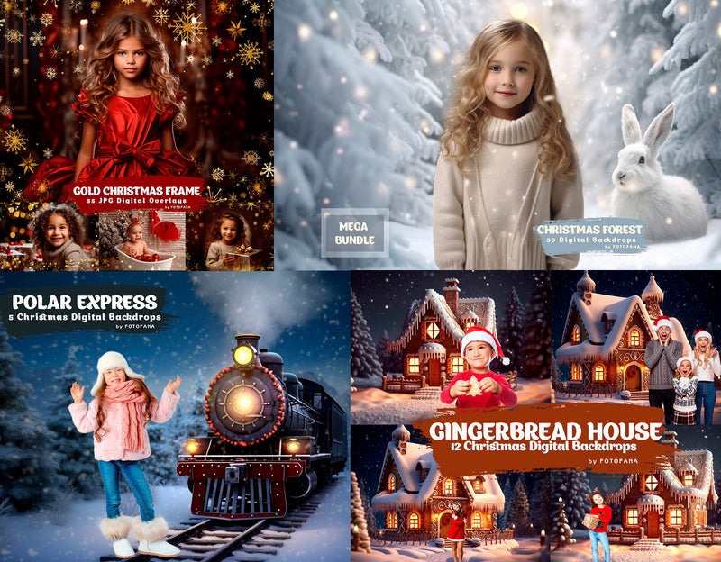 Christmas Digital Backdrops Bundle