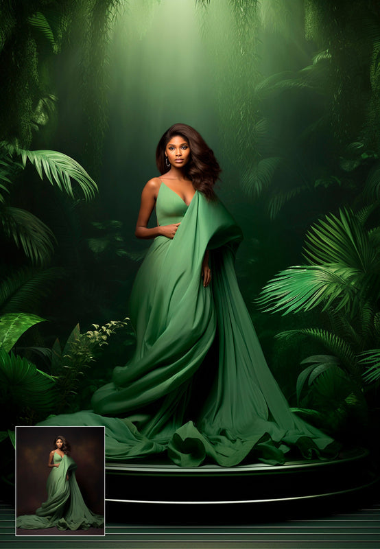 Lush Jungle Palm Digital Backdrops Tropical Backdrop Maternity Backdrop Overlays Studio Backdrop Fine Art Textures Photoshop Overlays Jpg