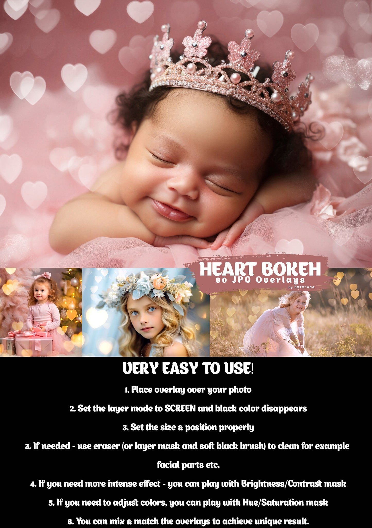 Heart Bokeh Overlays Photoshop Overlays Overlay Love Heart Pink Hearts Gold Hearts Christmas Overlays Photoshop Backdrop Valentine Overlays