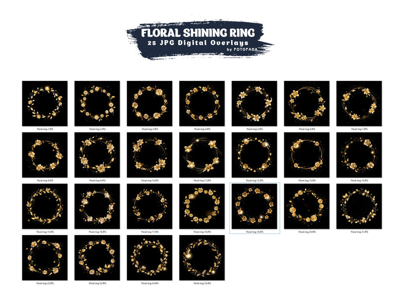 Floral Shining Maternity Rings Overlays Gold Maternity Floral Overlays Maternity Backdrop Halo Ring Circles Light Maternity Backdrop Jpg