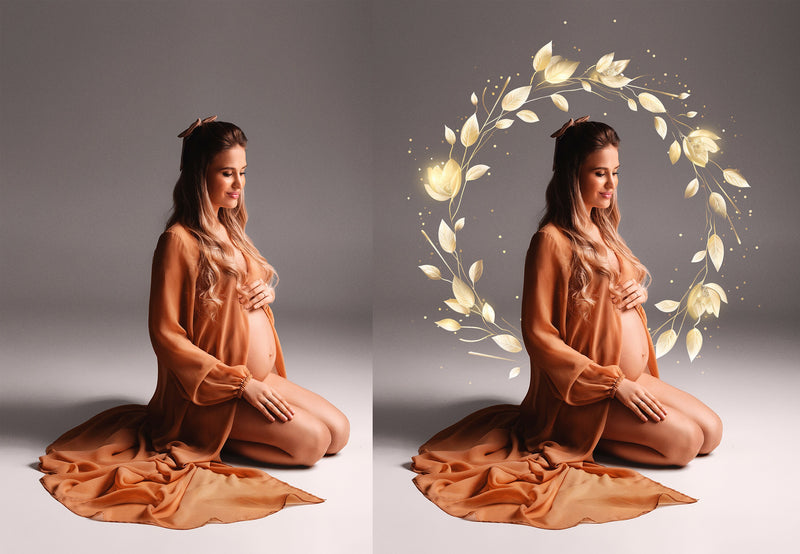 Floral Shining Maternity Rings Overlays Gold Maternity Floral Overlays Maternity Backdrop Halo Ring Circles Light Maternity Backdrop Jpg