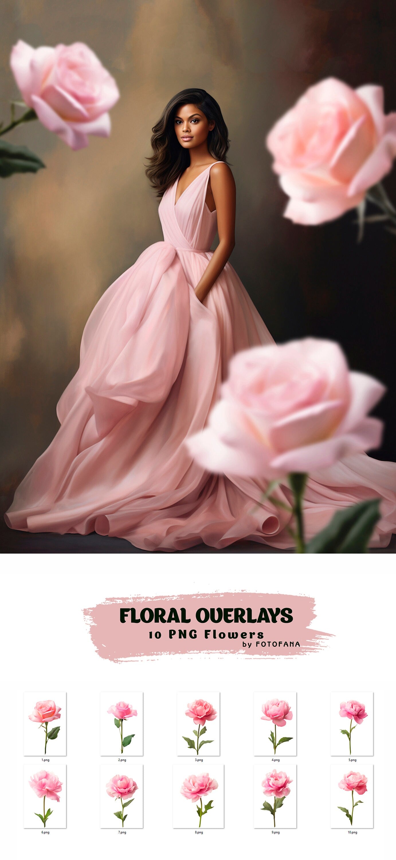 Floral Maternity Overlay Floral Clip Art Floral Graphics Photoshop Overlays Floral Fine Art Floral Digital Backdrops Maternity Rose Overlay