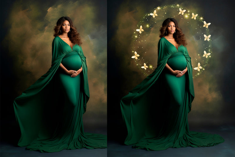 Butterfly Shining Ring Overlays Gold Maternity Rings Halo Overlays Circle Maternity Light Ring Circles Shine Ring Light Maternity Backdrop