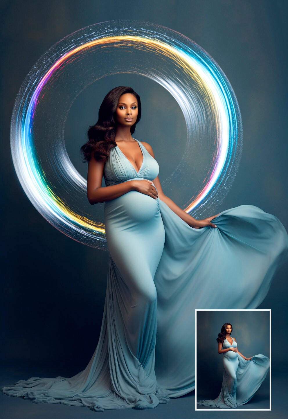 30 Multicolor Glowing rings Lights Overlays Maternity Rings Circle Overlays Maternity Light Ring Circles Shine Ring Light Maternity Backdrop
