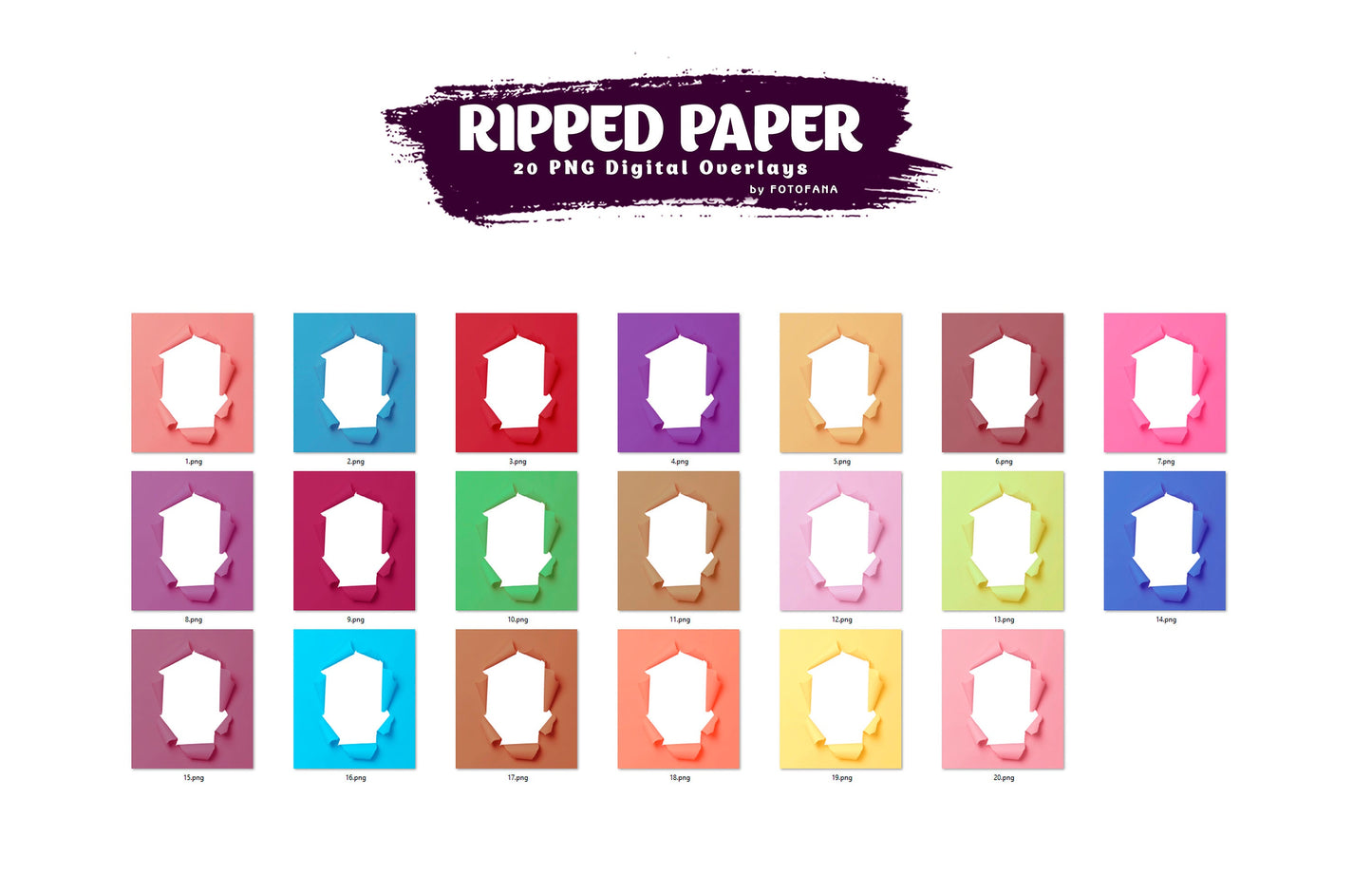 20 Ripped paper Digital Backdrop Maternity Overlay Weddind Portret Newborn Overlay Studio Digital Background Photoshop Overlay Torn paper