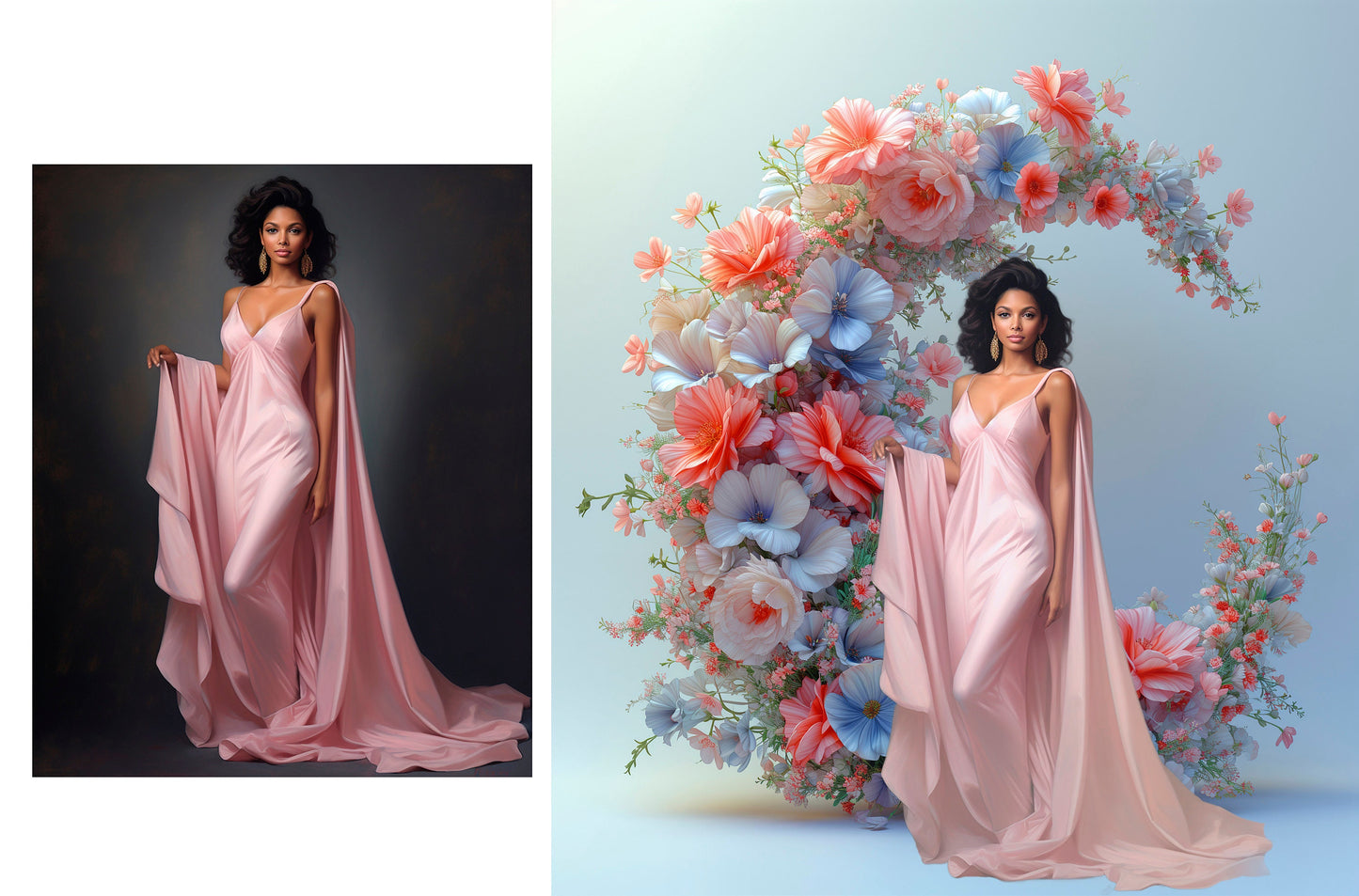 23 Floral Ring Digital Backdrops Maternity Floral Hoop Backdrop Overlay Maternity Digital Backdrops for Photoshop Floral Halo Moon Wreath
