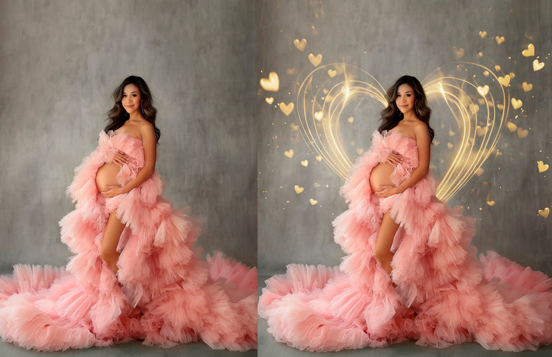 Valentines Day Backdrops Heart Overlays Digital Backdrop Maternity Backdrop Romantic Overlays Valentines Heart Bokeh Background Valentines