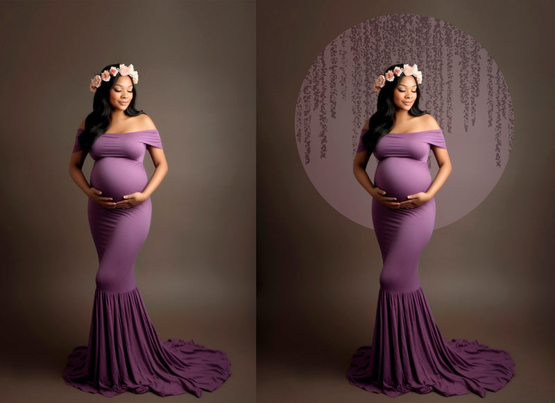 Floral Shadow Overlay Silhouette Overlay Maternity Frame Overlay Halo Maternity Maternity Ring Overlay Digital Backdrop Maternity Backdround