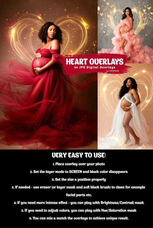 Valentines Day Backdrops Heart Overlays Digital Backdrop Maternity Backdrop Romantic Overlays Valentines Heart Bokeh Background Valentines