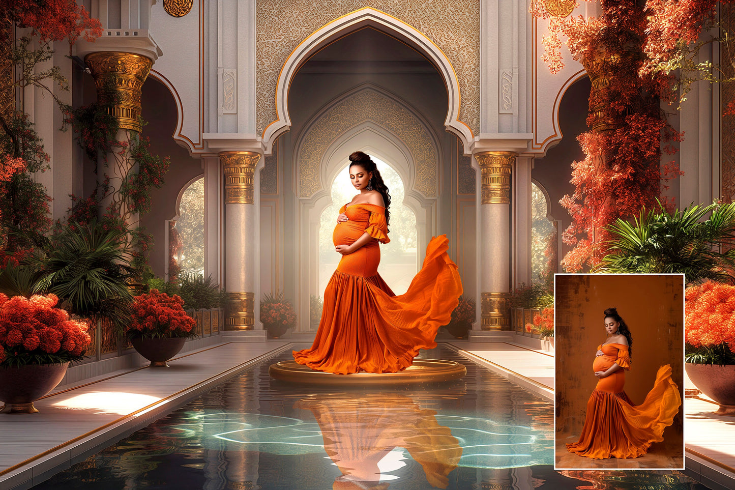 Moroccan Garden Digital Backdrop Maternity Overlays Studio Backdrop Overlays Fine Art Textures Photoshop Overlays Digital Background Photo