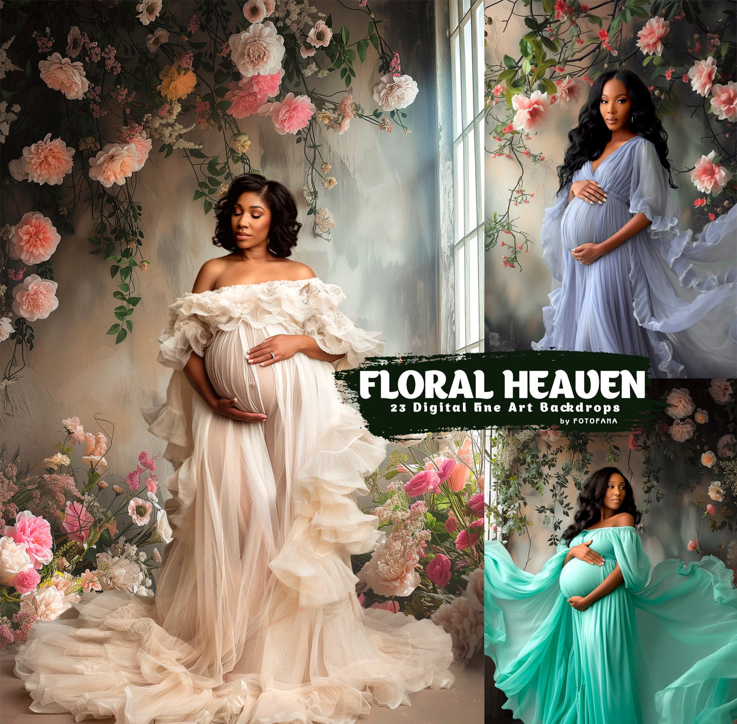 Floral Backdrops Maternity Digital Backdrop Overlay Maternity Floral Overlays Newborn Studio Backdrops For Photoshop Art Portrait Texture