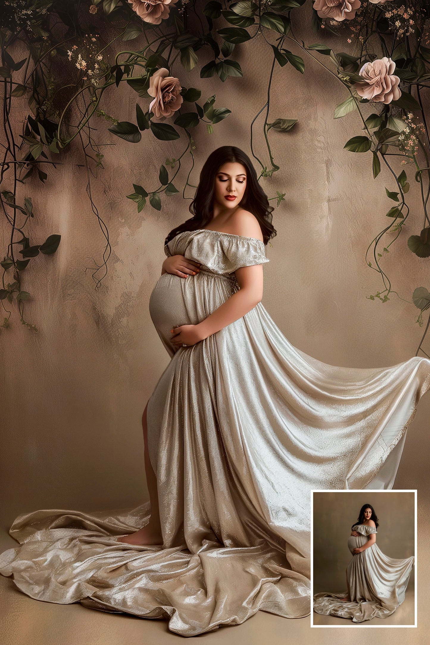 24 Boho Floral Backgrounds Digital Backdrop Overlay Maternity Backdrop Digital Floral Overlays Newborn Studio Backdrop for Photoshop Overlay