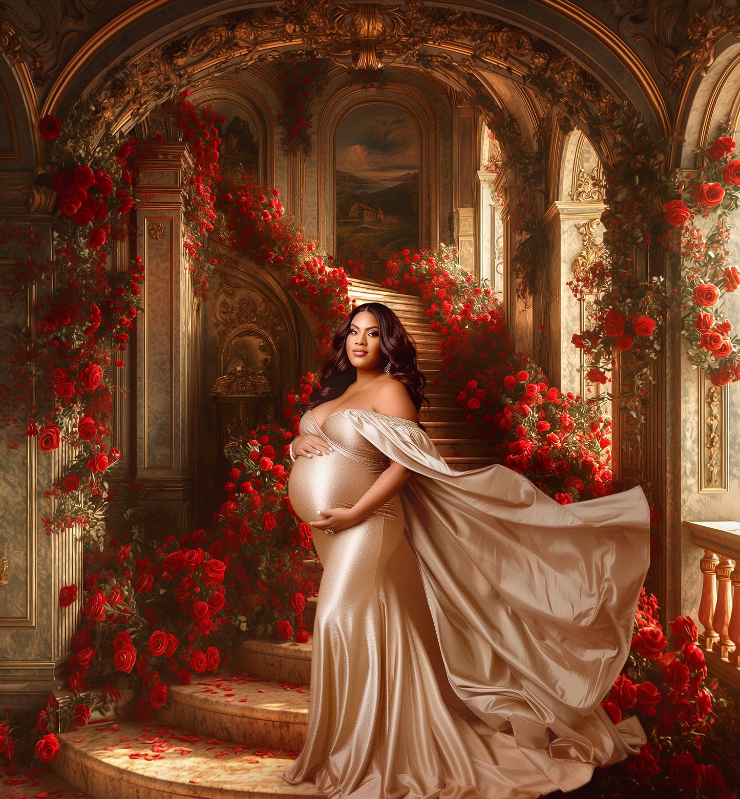 Floral Backgrounds Digital Backdrops Red roses Overlay Maternity Backdrop Floral Overlays Newborn Studio Backdrop for Photoshop Overlays