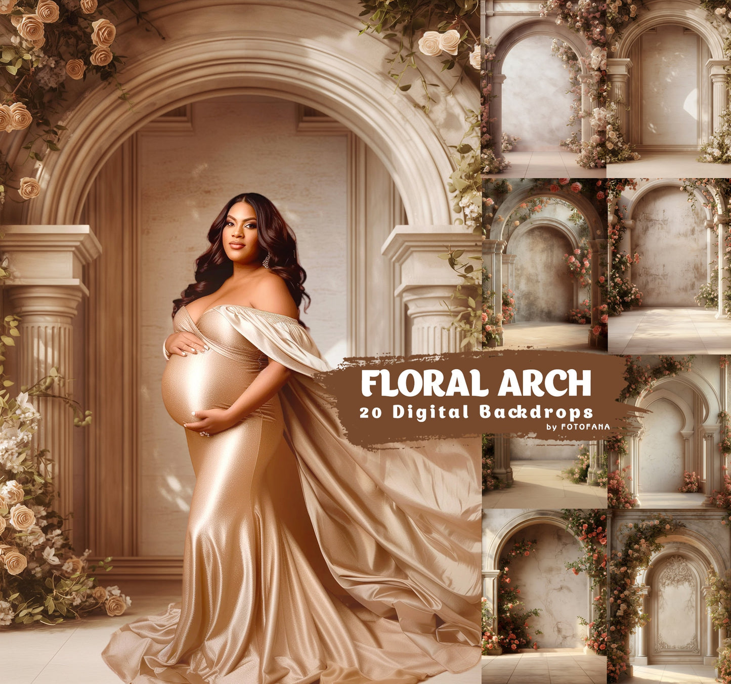 20 FLORAL ARCH Backdrops Digital Backdrop Overlay Maternity Backdrop Digital Floral Overlays Newborn Studio Backdrop for Photoshop Overlays
