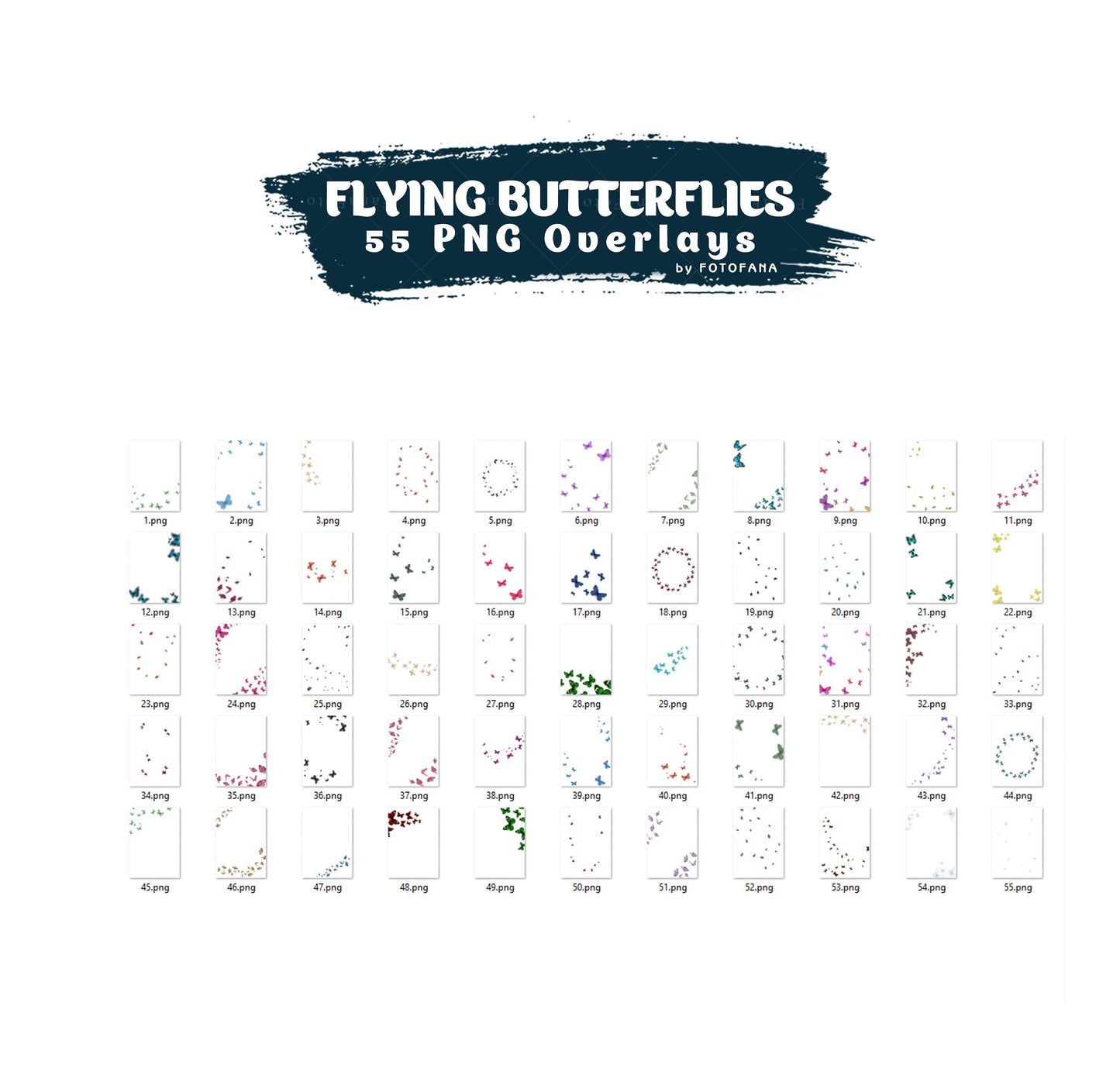 55 BUTTERFLY OVERLAYS Maternity Backdrop Digital Butterfly Spring Photoshop Studio Butterfly Overlay Summer Flying Butterflies Overlays PNG