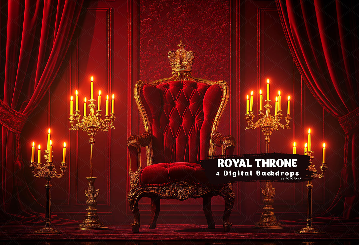Royal Throne Chair Digital Backdrops Maternity Overlays Red Luxury Armchair Background Pet Backdrop Photoshop Backdrops Fine Art Portrait