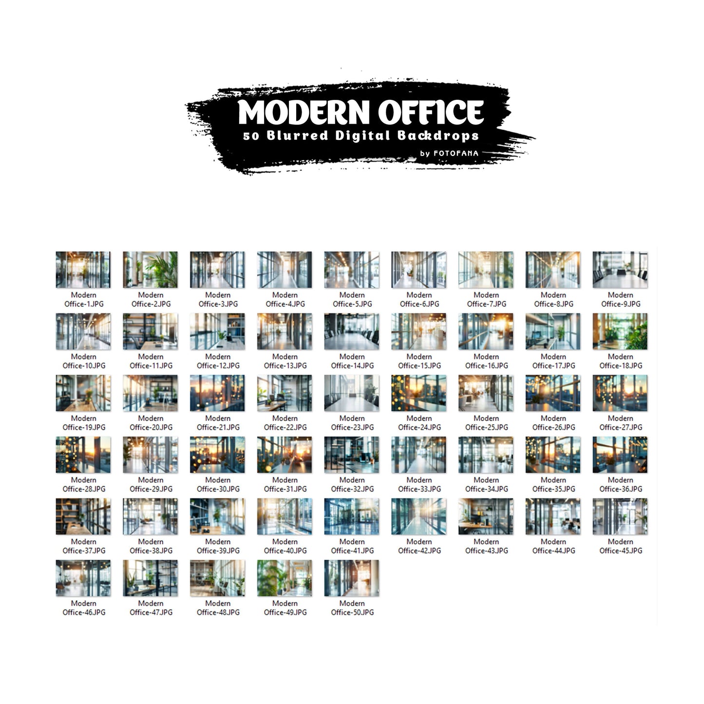 50 Modern Office Digital Backdrops for Professional Headshots Business Portraits Zoom Background Overlay with Soft Focus Business Headshot