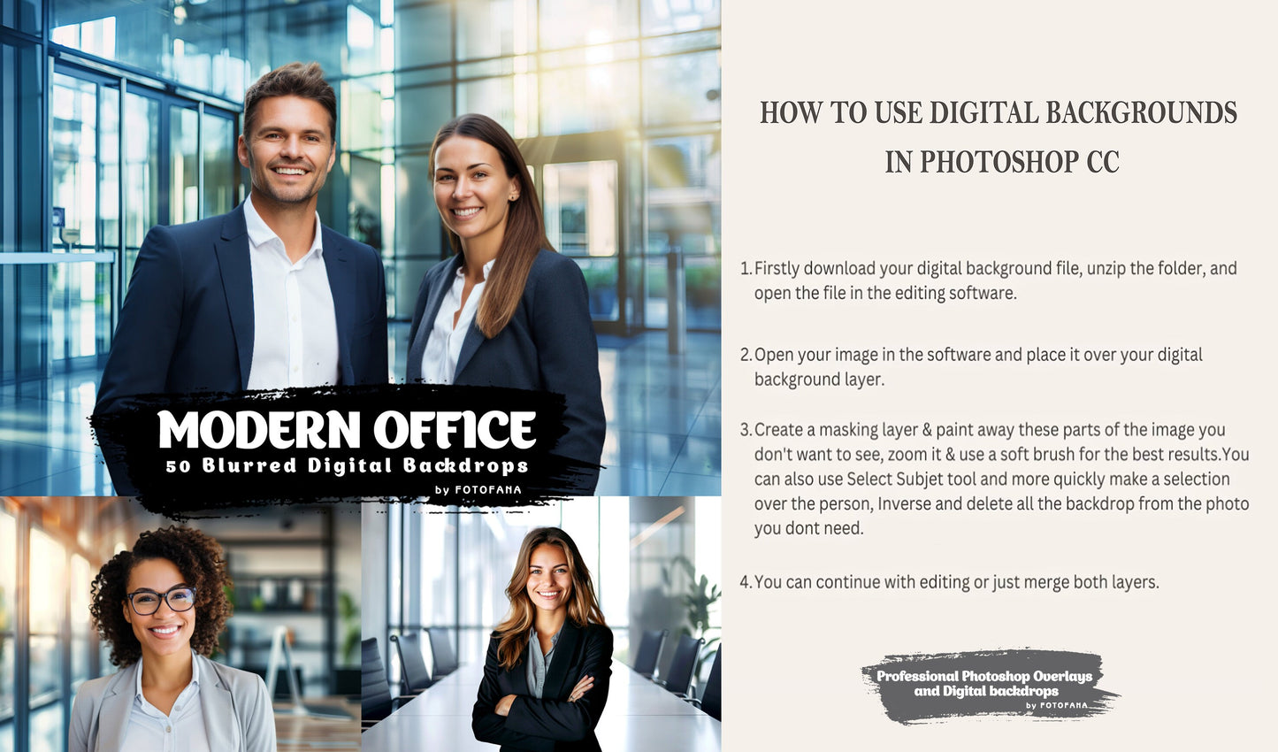50 Modern Office Digital Backdrops for Professional Headshots Business Portraits Zoom Background Overlay with Soft Focus Business Headshot