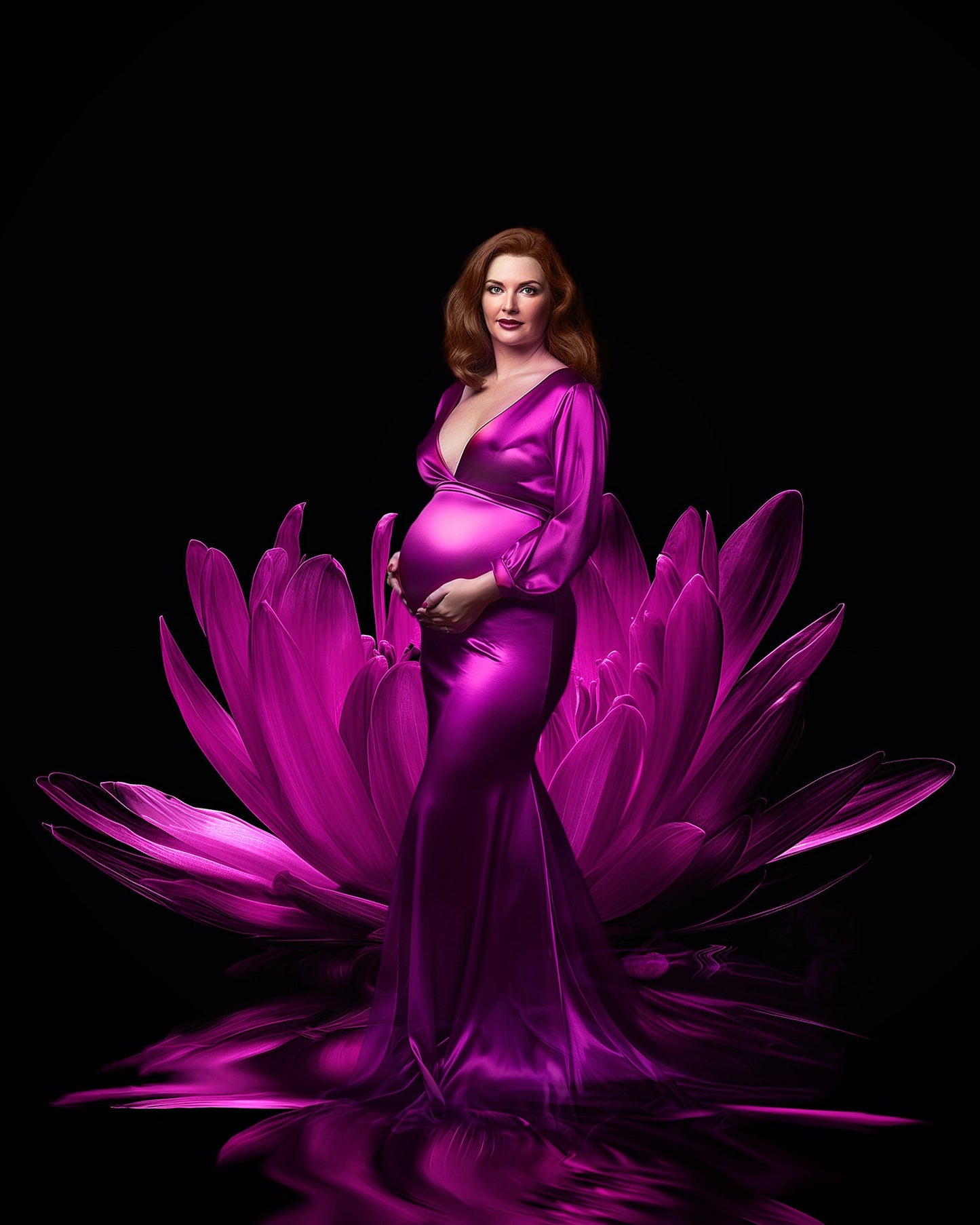 FLORAL BACKDROPS Digital Fleur Lotus Backdrop Overlay Maternity Backdrop Digital Floral Overlays Art Studio Backdrop for Photoshop Overlays