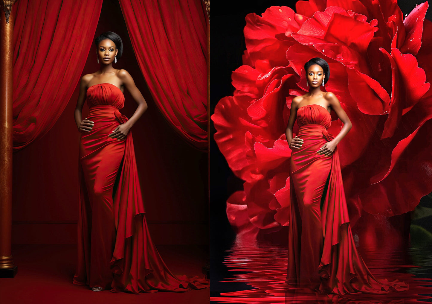 12 RED ROSE Digital Backdrops Overlay Maternity Digital Background Flower Fabric dress Texture Overlays Fine Art Studio Valentine Backdrop