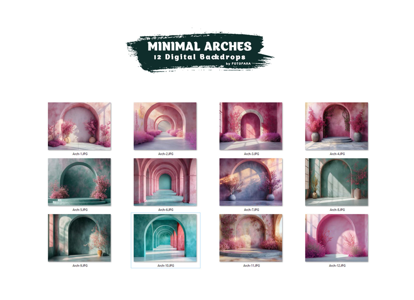 12 MINIMAL ARCHES Studio Backdrop Digital Backdrops Maternity Backdrop Overlays Boho Overlays Fine Art Textures Photoshop Overlays Maternity