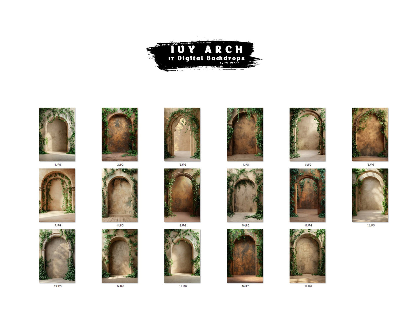 FLORAL ARCH Backdrops Digital Backdrop Ivy Overlay Maternity Backdrop Digital Floral Overlays Newborn Studio Backdrop Photoshop Overlays