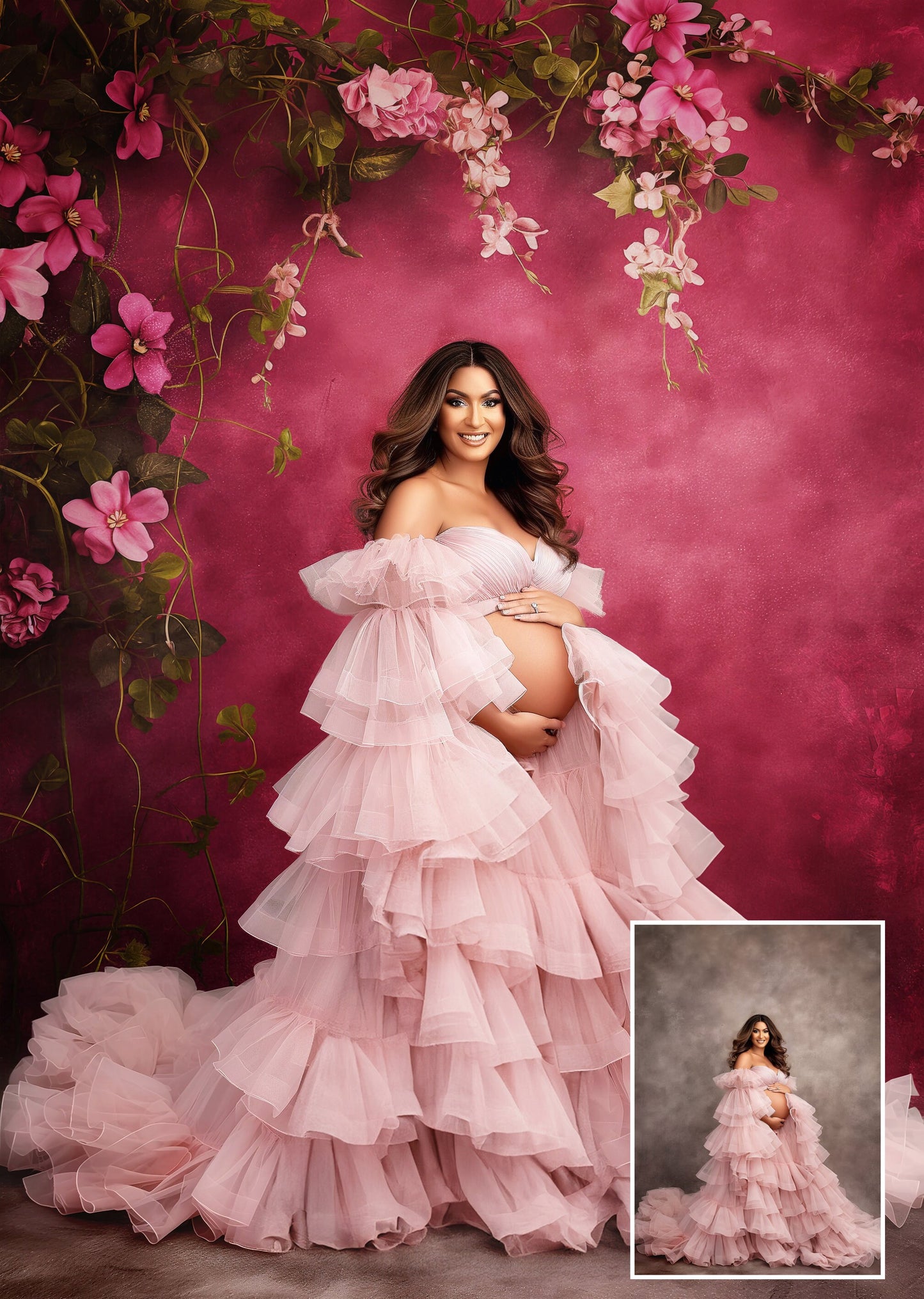 FLORAL WALL Digital Backdrops Floral Overlays Maternity Backdrop Digital Studio Backdrop for Photoshop Overlays Floral Overlays Art Newborn
