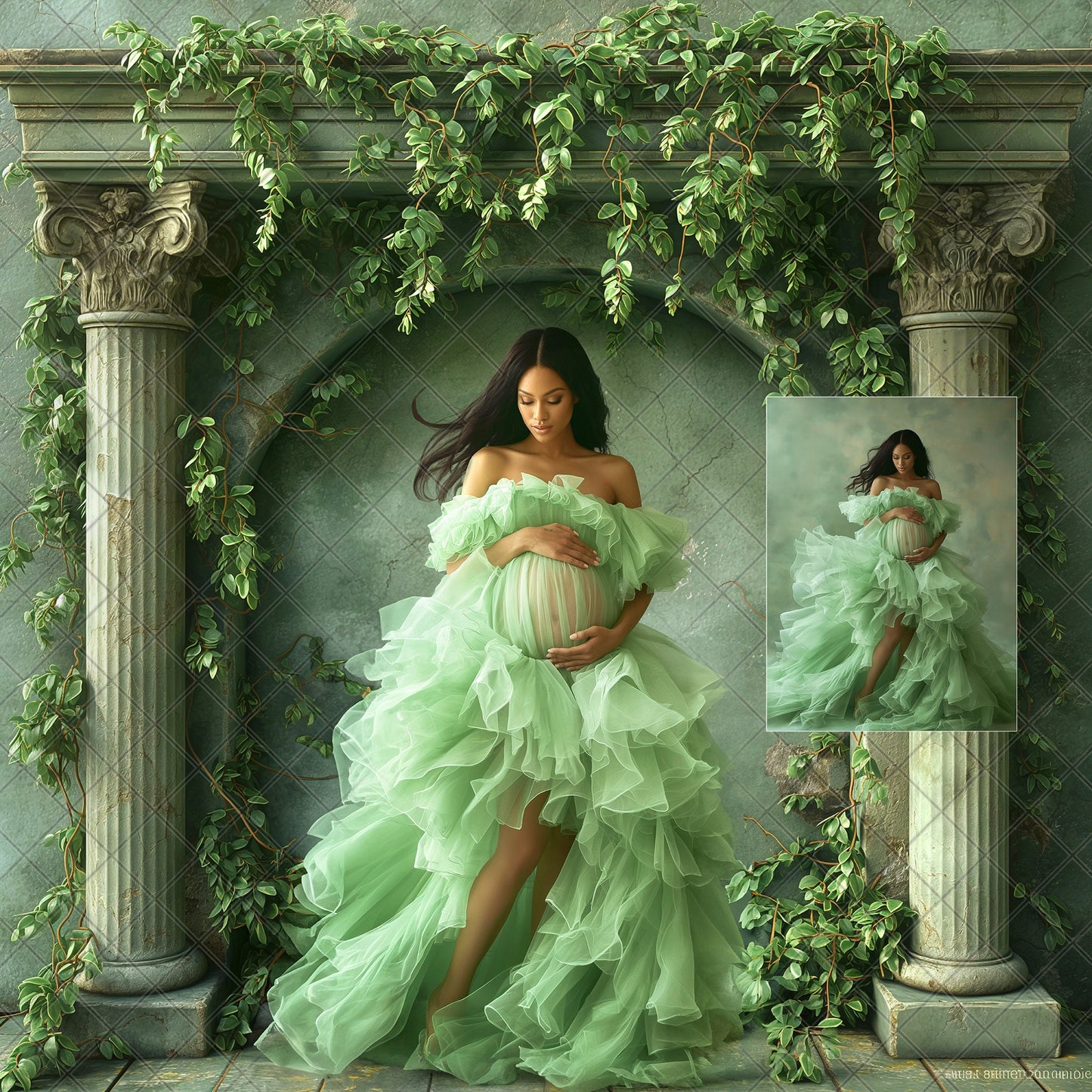 SAGE ARCH Digital Backdrops Maternity Overlays Backgrounds Floral Overlays Newborn Studio Backdrop for Photoshop Overlays Photoshop Fine Art