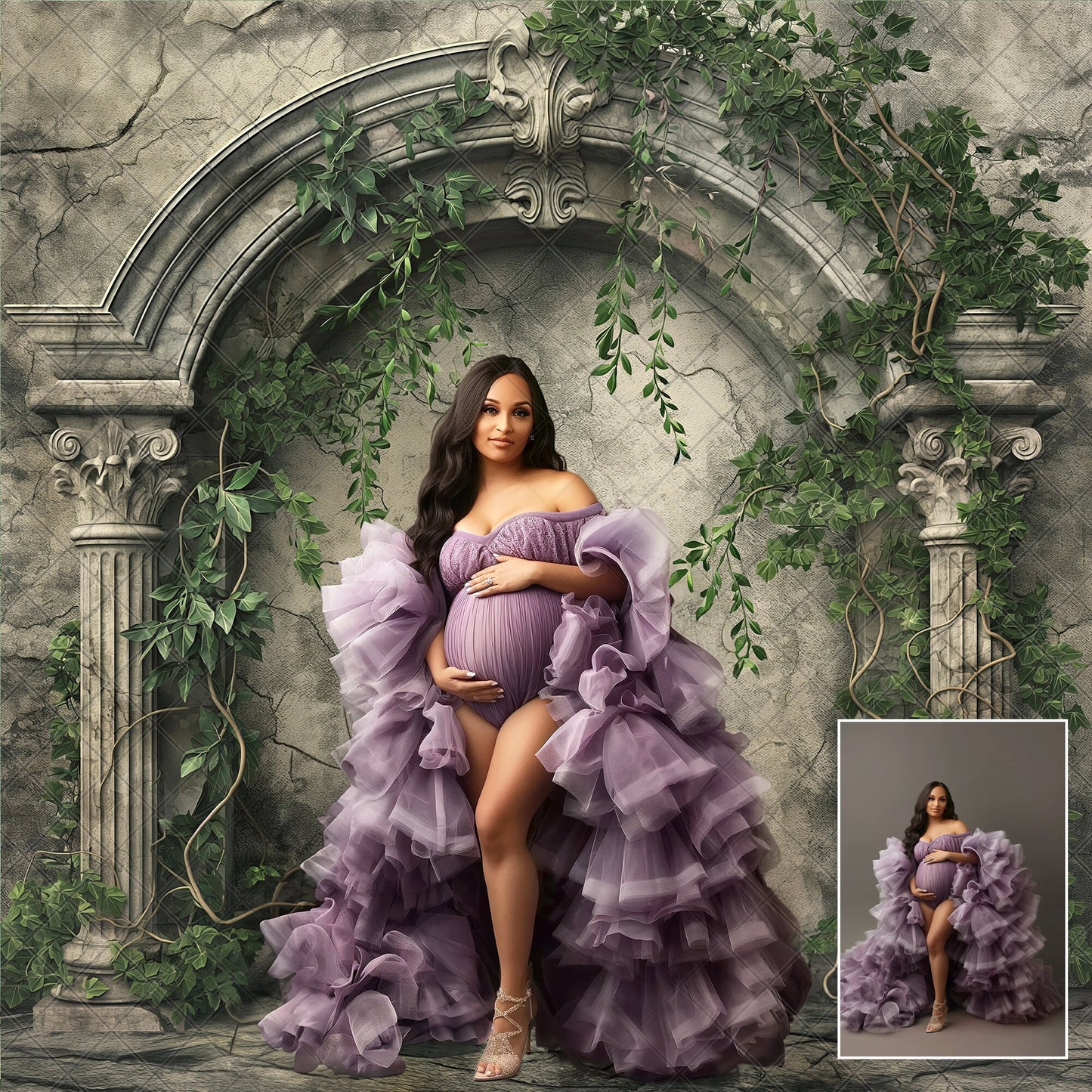 SAGE ARCH Digital Backdrops Maternity Overlays Backgrounds Floral Overlays Newborn Studio Backdrop for Photoshop Overlays Photoshop Fine Art