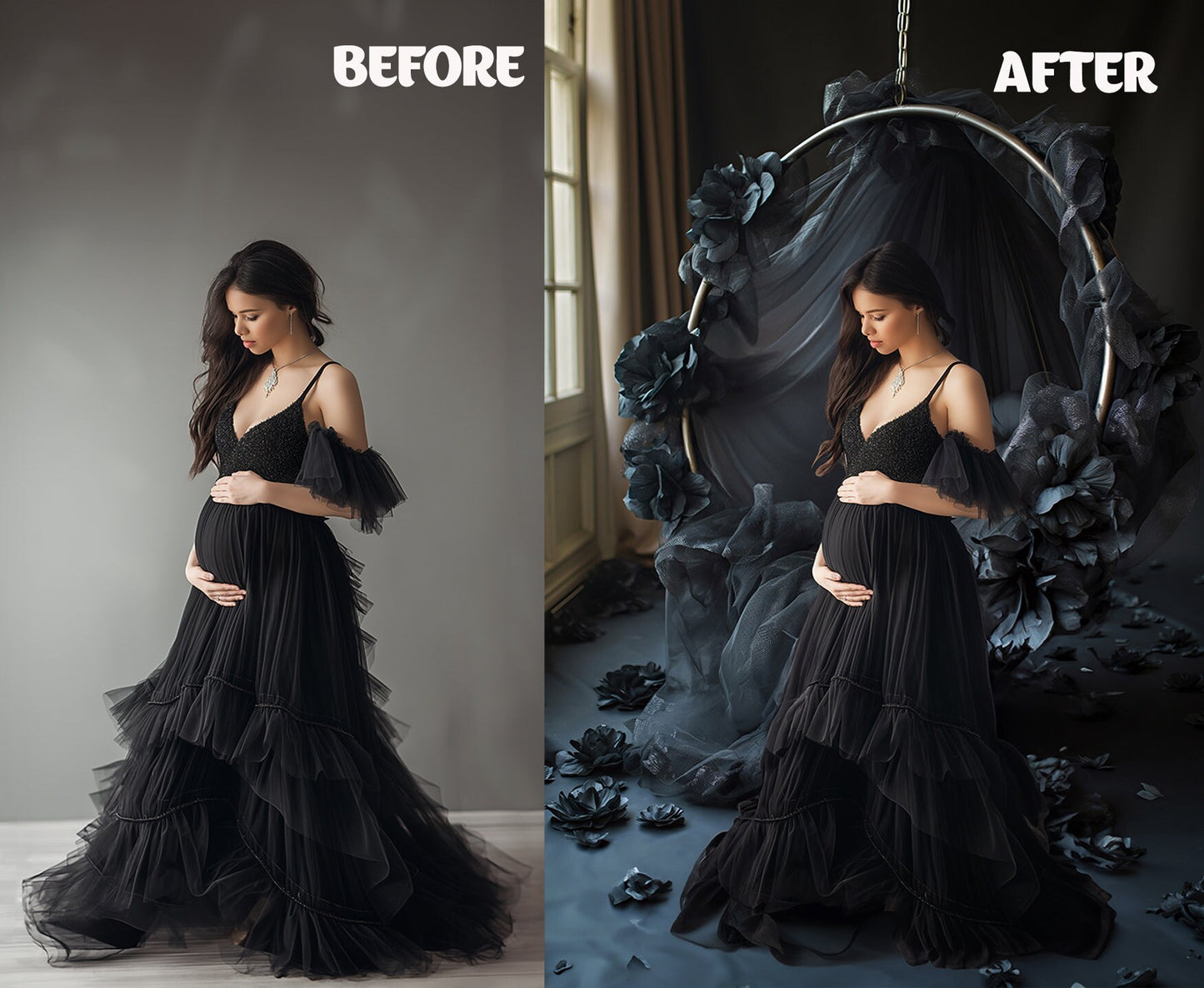 FLORAL SWING CHAIR Backdrops Digital Backdrops Overlay Maternity Backdrop Floral Overlays Fine Art Studio Backdrop Overlays Texture Floral