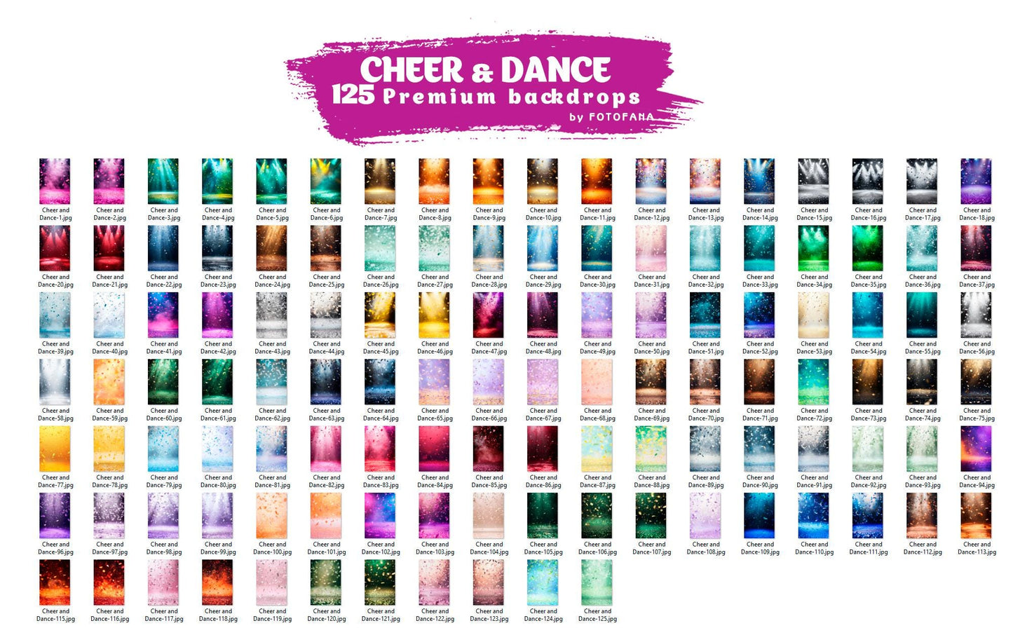 125 Cheer and Dance Digital Backdrops Cheerleader Senior Poster School Glitter Background for Sport Photography Sports Backdrop Cheer Design