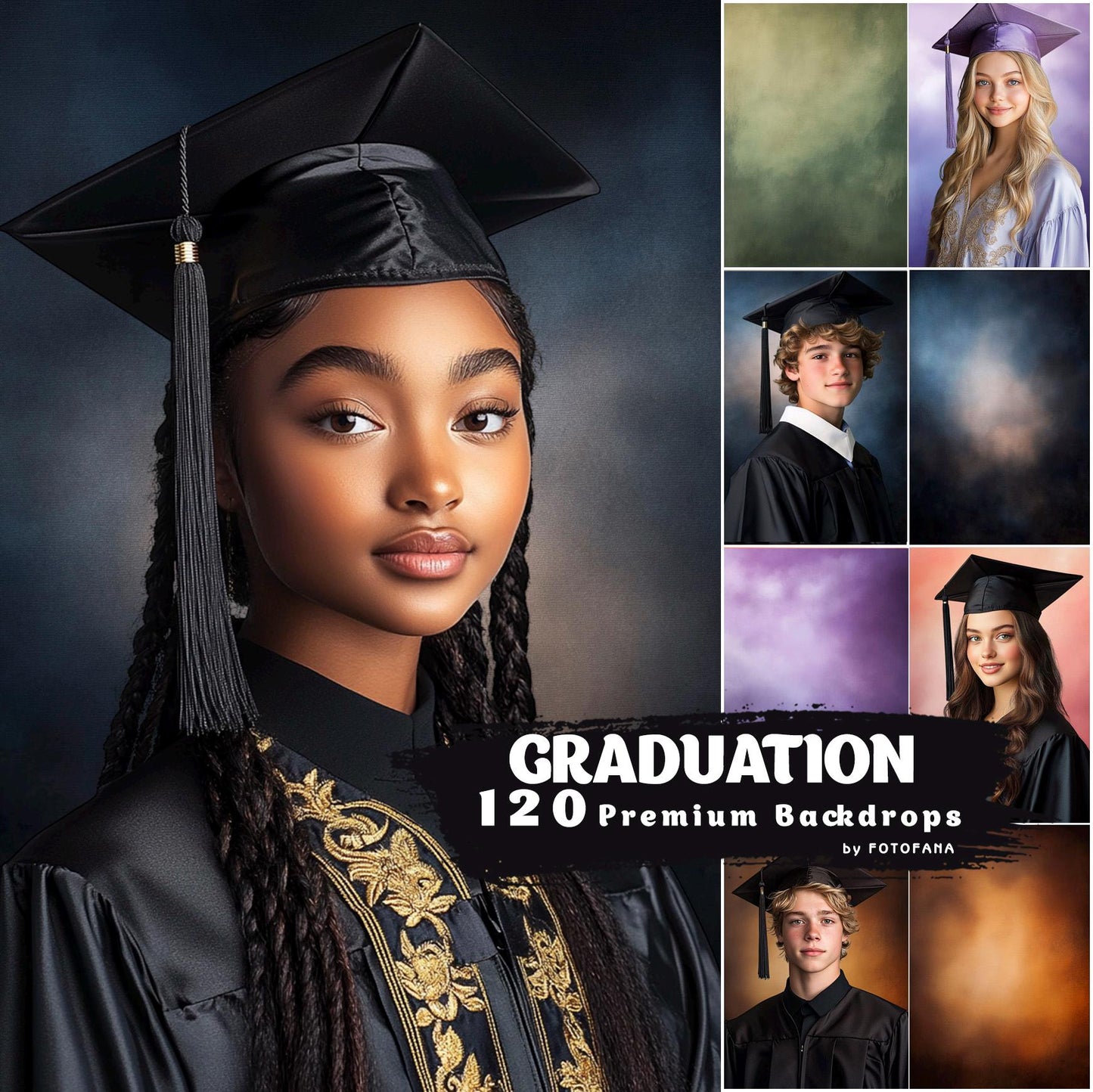 120 GRADUATION BACKDROPS Professionally Crafted School Portraits Grunge Abstract Old Master Digital Backdrops Senior Backdrops School Grad