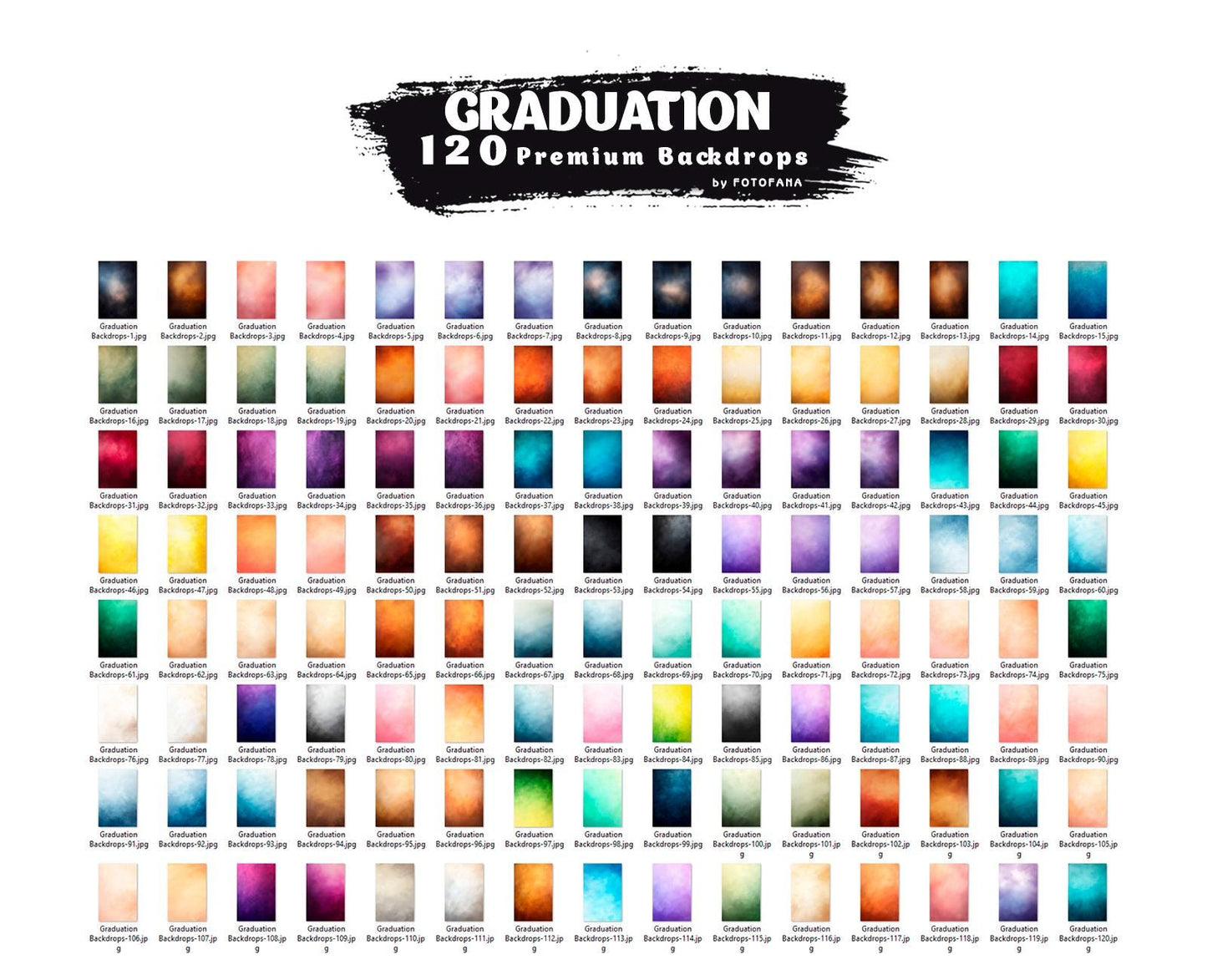 120 GRADUATION BACKDROPS Professionally Crafted School Portraits Grunge Abstract Old Master Digital Backdrops Senior Backdrops School Grad