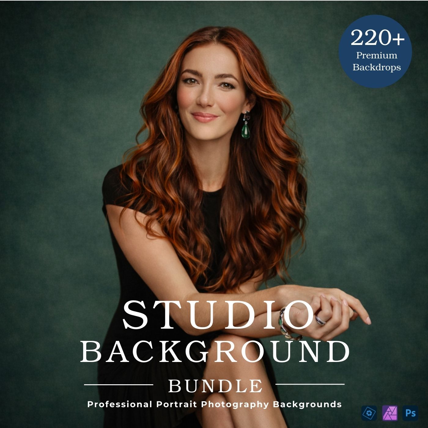 Studio photo backgrounds for professional portrait editing