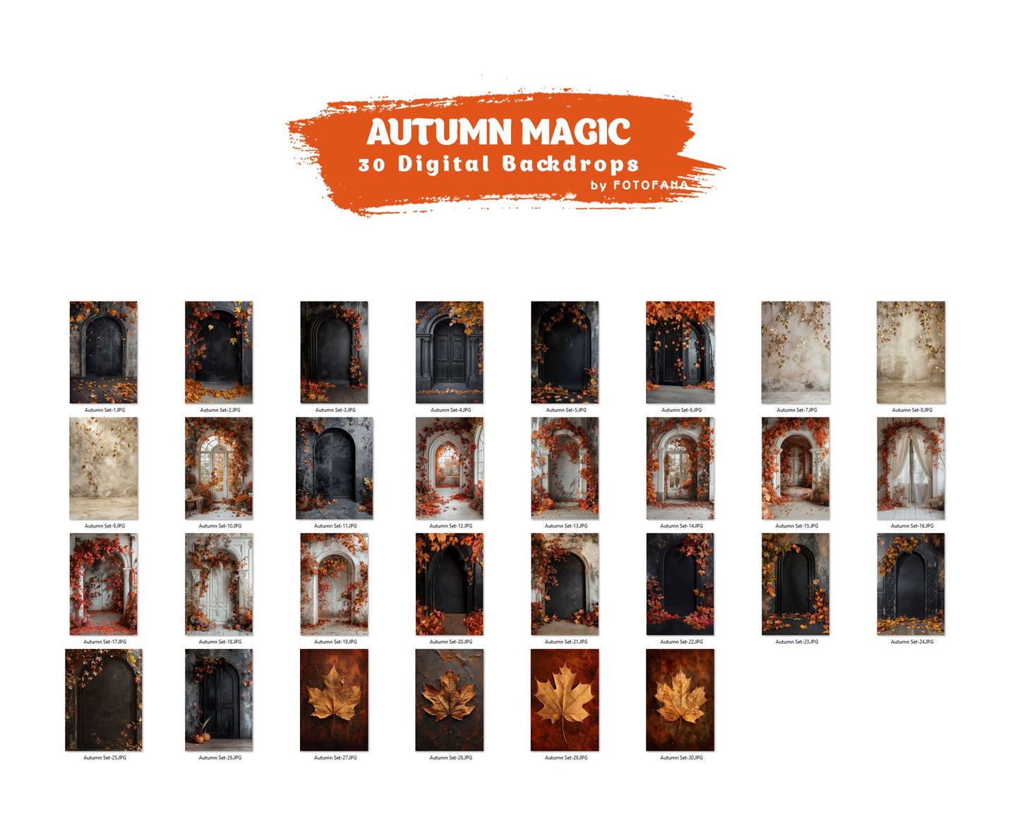 Autumn Digital Backdrops Fall Photoshop
