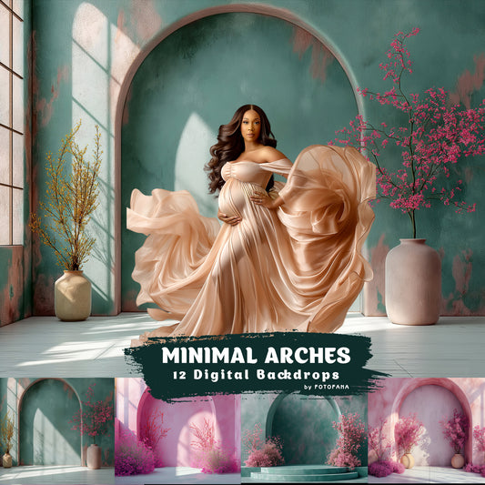 12 MINIMAL ARCHES Studio Backdrop Digital Backdrops Maternity Backdrop Overlays Boho Overlays Fine Art Textures Photoshop Overlays Maternity